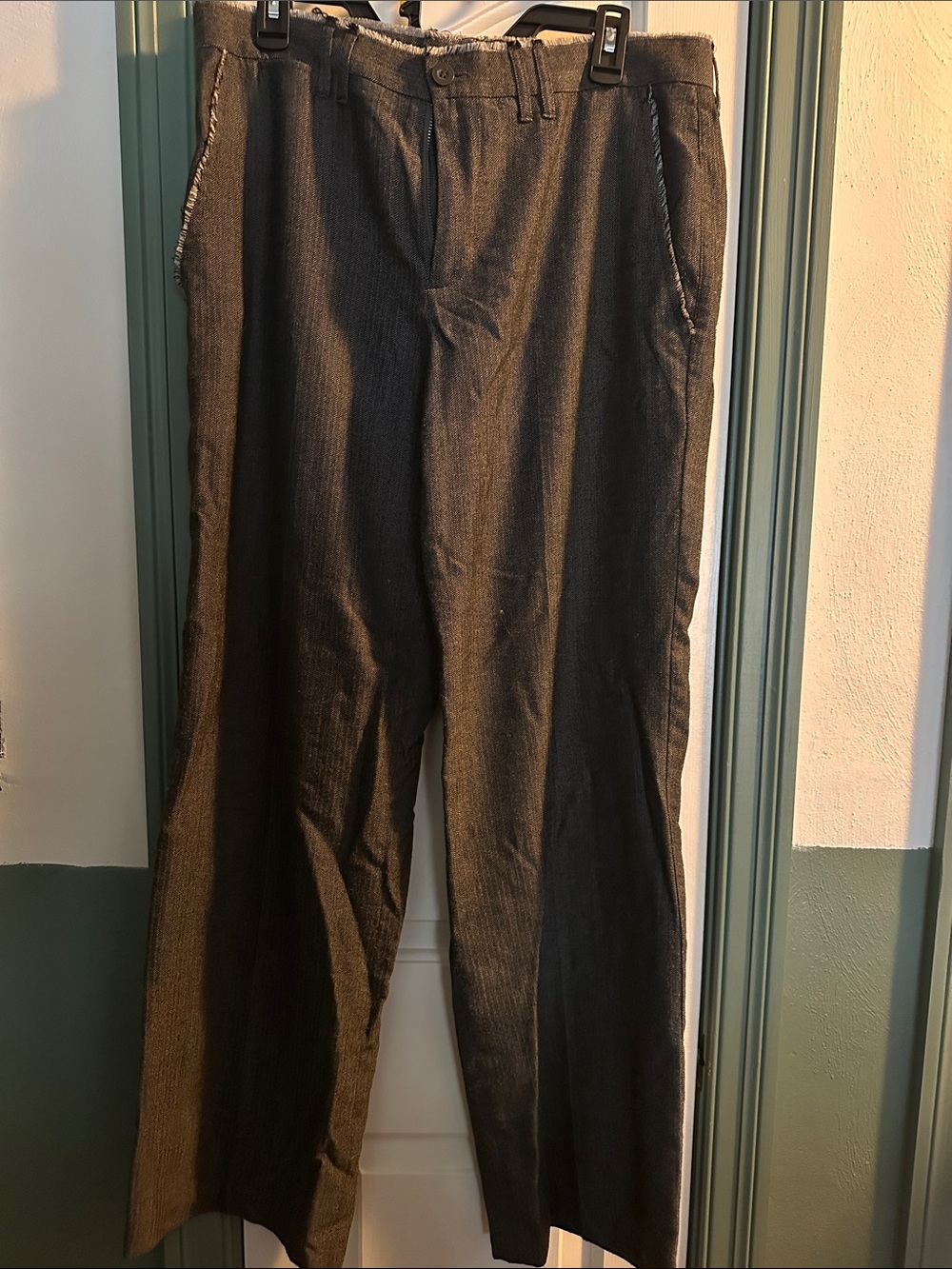 Ben Sherman Men's Dark Gray Straight-Leg Dress Pants